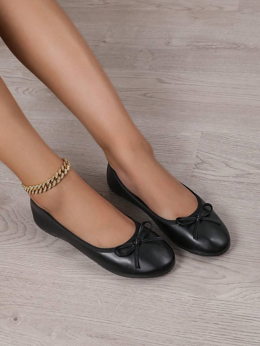 SHEIN CZARNE BALERINY IMITACJA SKÓRY S06__37