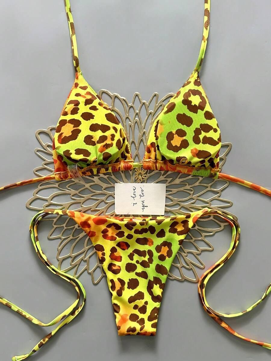 SHEIN DWUCZĘŚCIOWY STRÓJ KĄPIELOWY ANIMAL PRINT S09__S