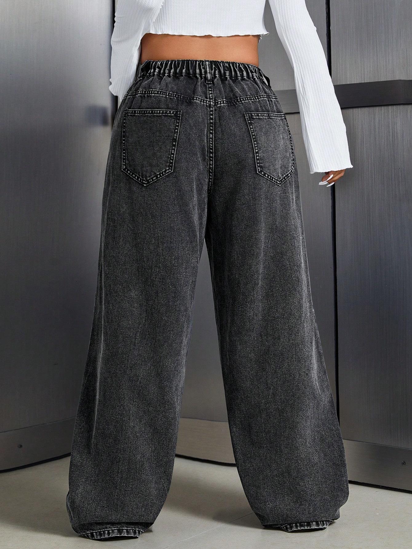 SHEIN JEANSY PROSTA NOGAWKA WYSOKI STAN PK01__48
