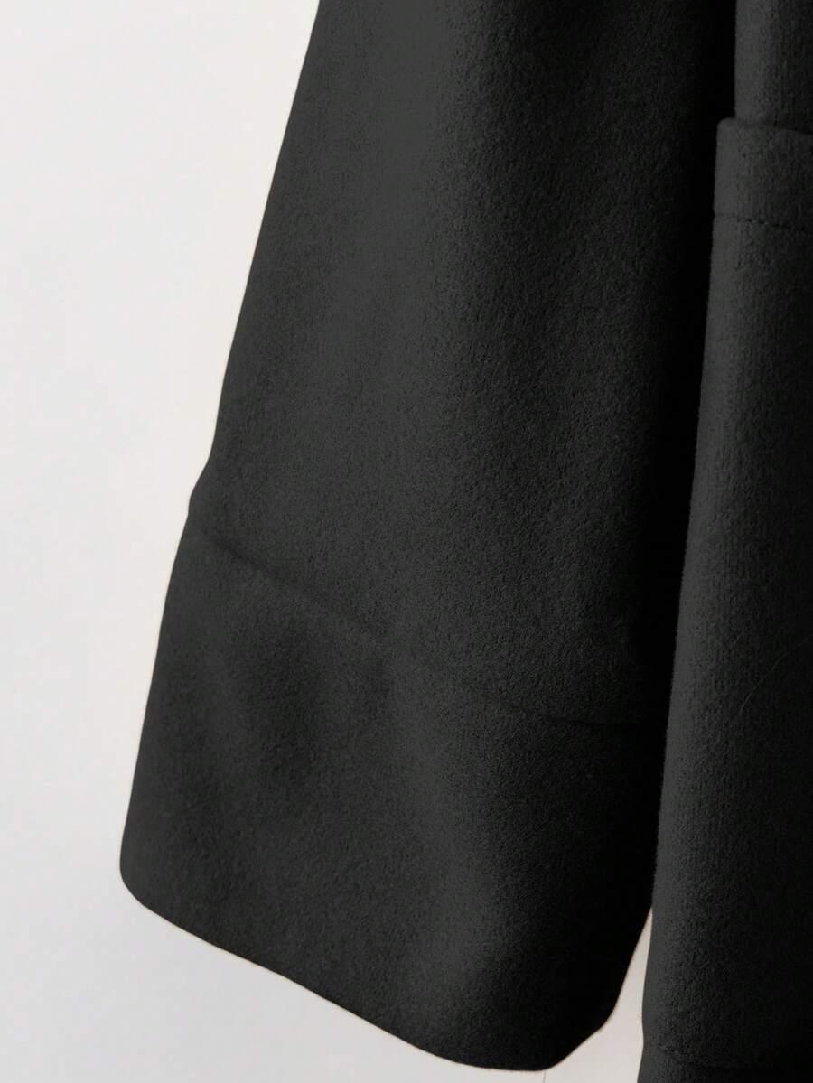 SHEIN CZARNY KLASYCZNY PŁASZCZ W01__50