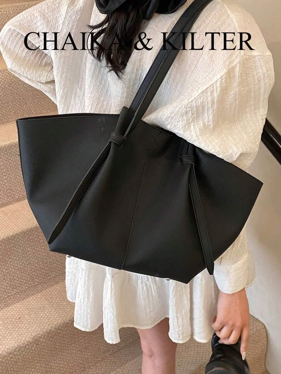 SHEIN CZARNA TOREBKA IMITACJA SKÓRY S07__10,5X26X53CM