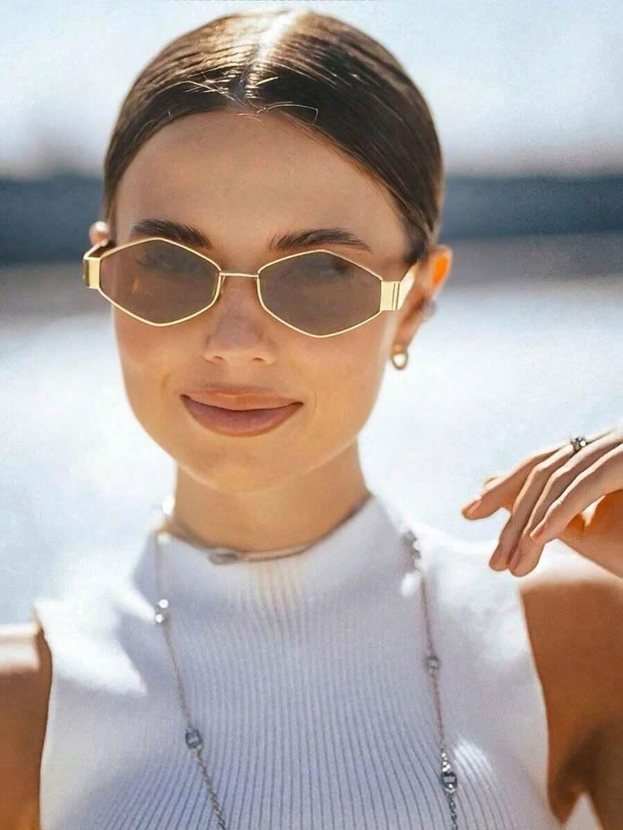 SHEIN BRĄZOWE OKULARY PRZECIWSŁONECZNE S07