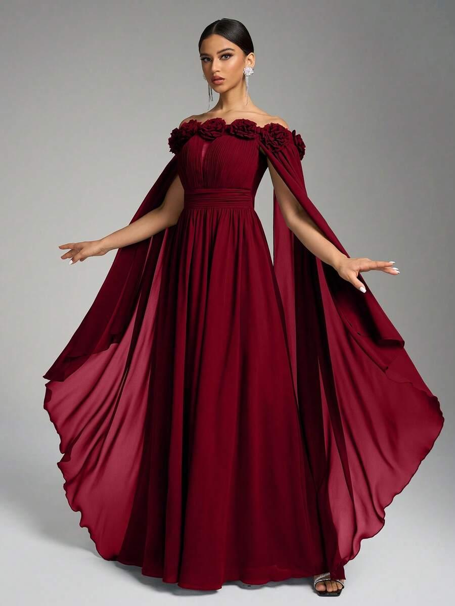 SHEIN CZERWONA MAXI SUKIENKA ODKRYTE RAMIONA S06__XL