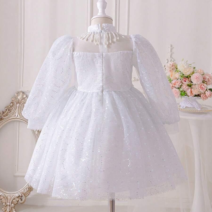 SHEIN BIAŁA SUKIENKA ZDOBIENIE S06__110