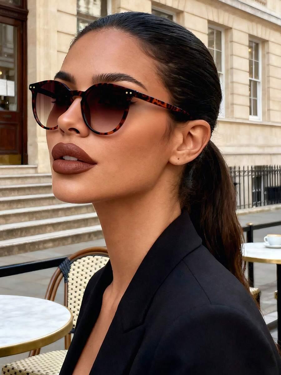 SHEIN BRĄZOWE OKULARY PRZECIWSŁONECZNE S07