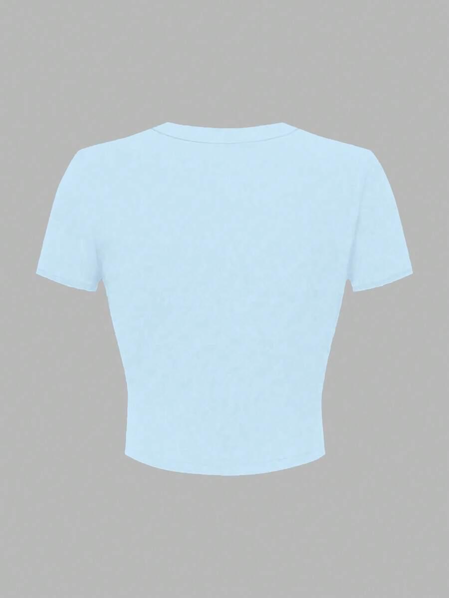 SHEIN NIEBIESKI TOP KWIATY S09__158/164