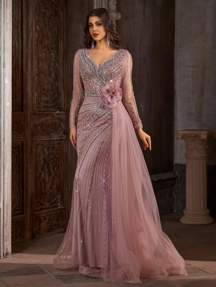 SHEIN RÓŻOWA MAXI SUKIENKA S06__M