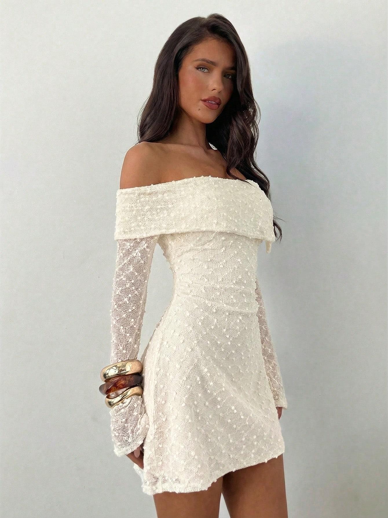 SHEIN KREMOWA MINI SUKIENKA S06__M