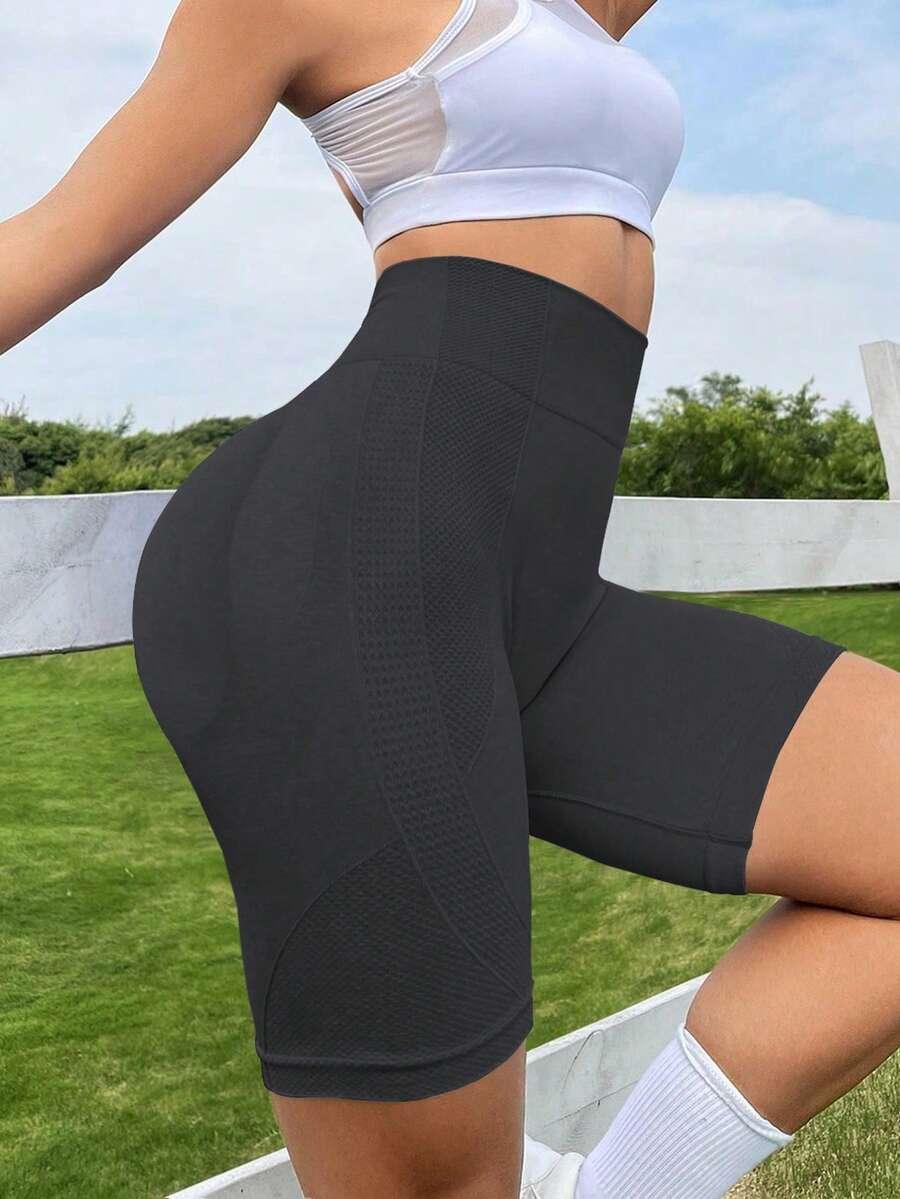 SHEIN SZARE KRÓTKIE LEGGINSY WYSOKI STAN PK01__M