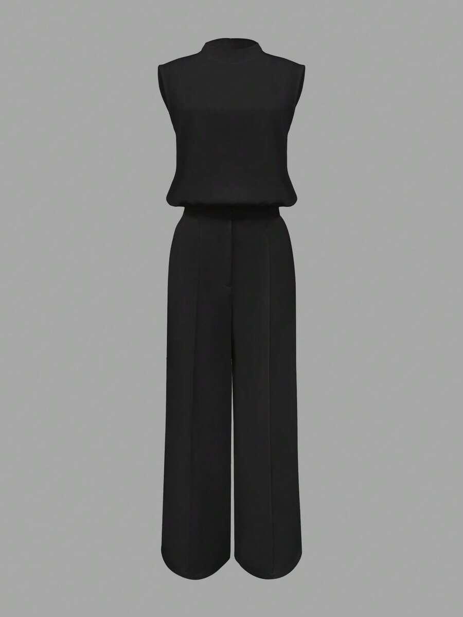 SHEIN CZARNA BLUZKA BEZ RĘKAWÓW S06__M