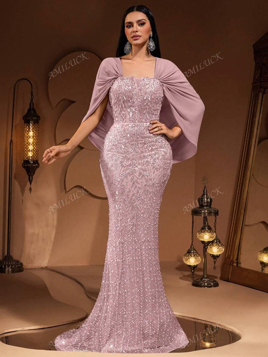 SHEIN RÓŻOWA MAXI SUKIENKA S06__XXL