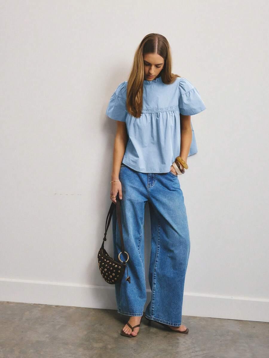 ARALINA NIEBIESKA BLUZKA FALBANA S06__S