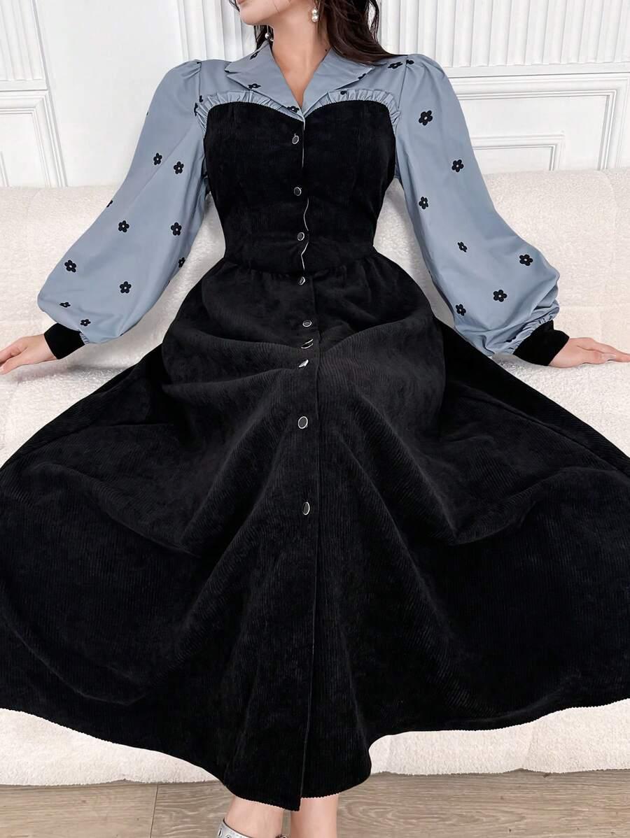SHEIN CZARNA SUKIENKA GUZIKI S06__L