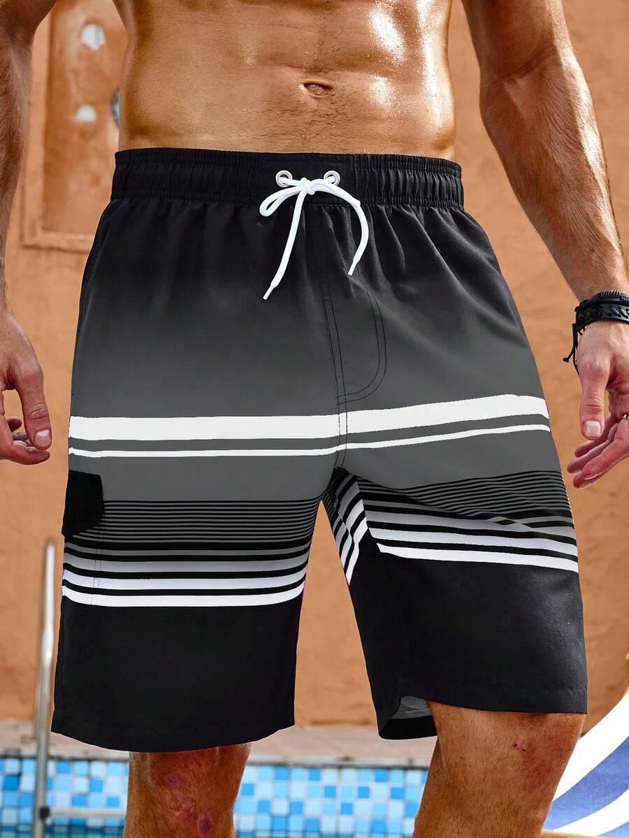 MANFINITY SPODENKI PLAŻOWE PASKI S06__4XL