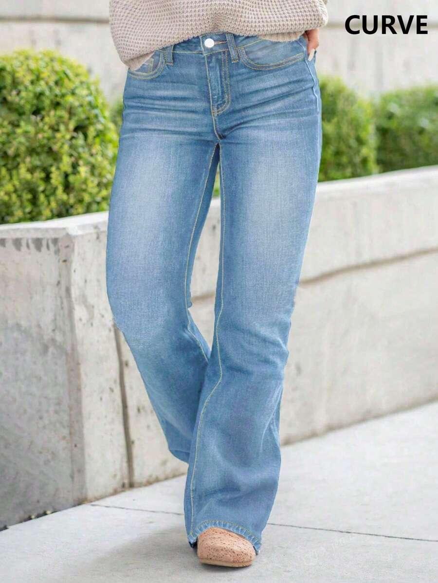SHEIN NIEBIESKIE SPODNIE DZWONY S06__50
