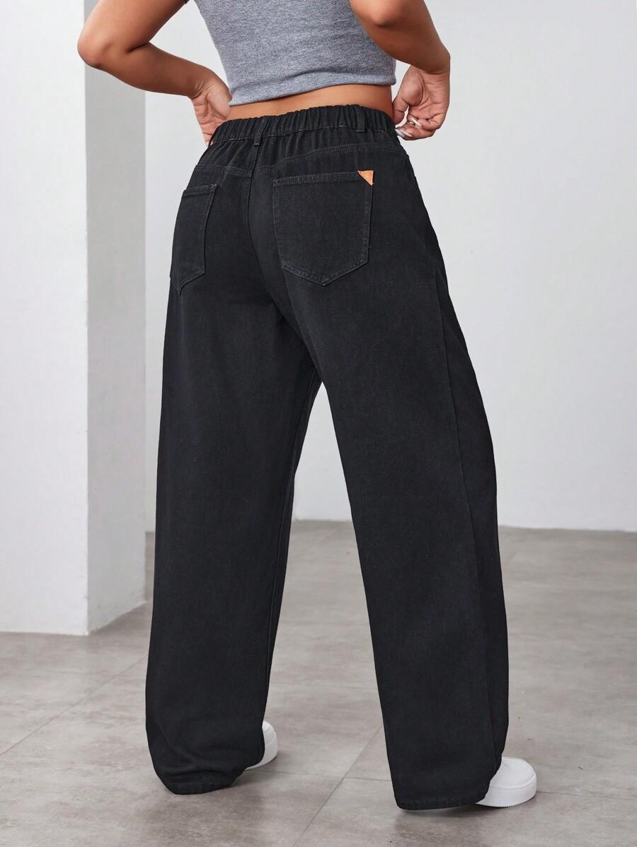 SHEIN CZARNE JEANSY WYSOKI STAN S06__46