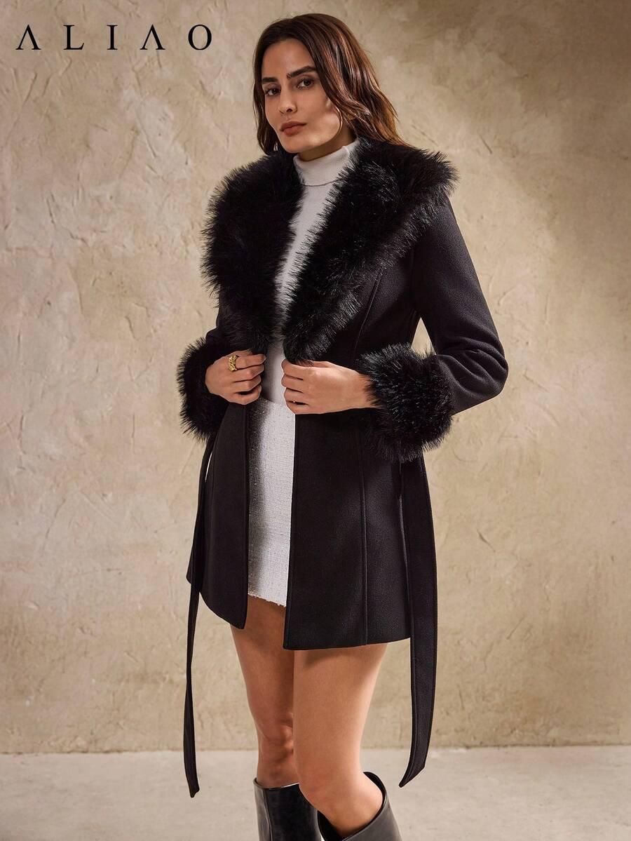 SHEIN CZARNY PŁASZCZ DO BIODER W01__S