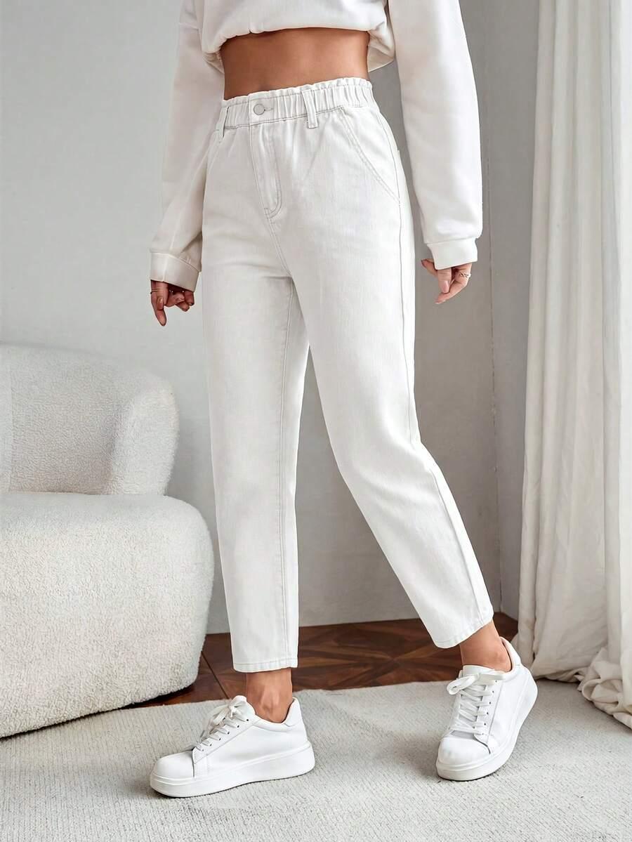 EMERY ROSE BIAŁE JEANSY KIESZENIE S09__XL
