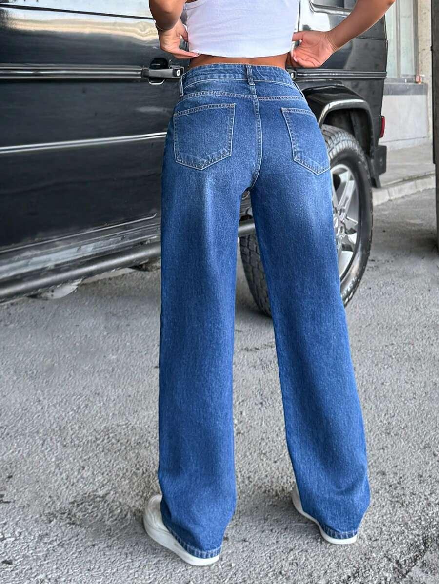 SHEIN NIEBIESKIE SPODNIE JEANS S06__S