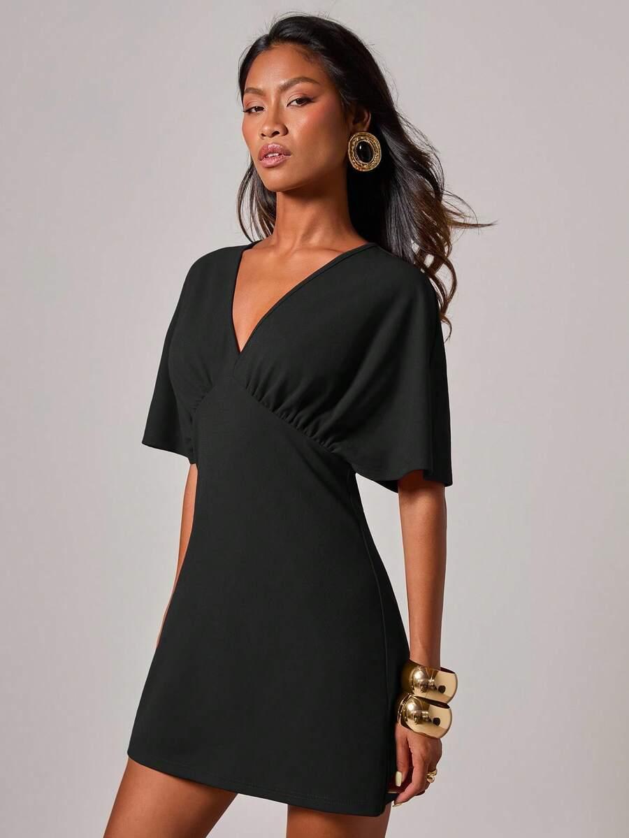 SHEIN CZARNA MINI SUKIENKA S06__S