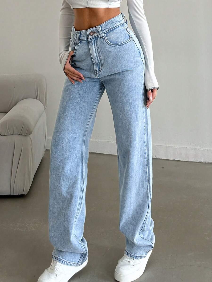 SHEIN SPODNIE JEANS WYSOKI STAN S06__L