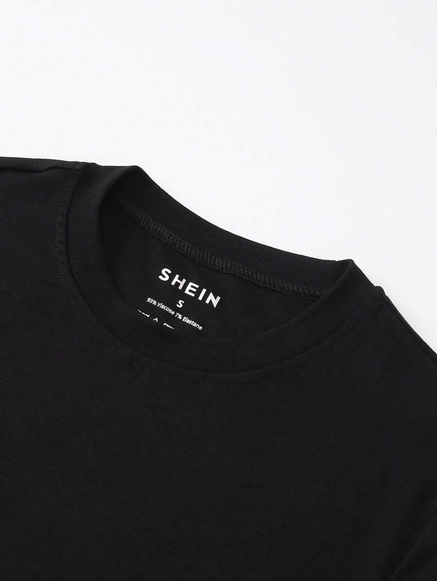 SHEIN CZARNY TOP KRÓTKI RĘKAW S06__S