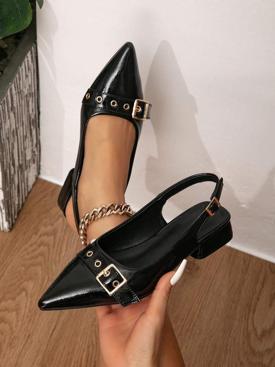 SHEIN CZÓŁENKA SLINGBACK NA NISKIM OBCASIE S06__38