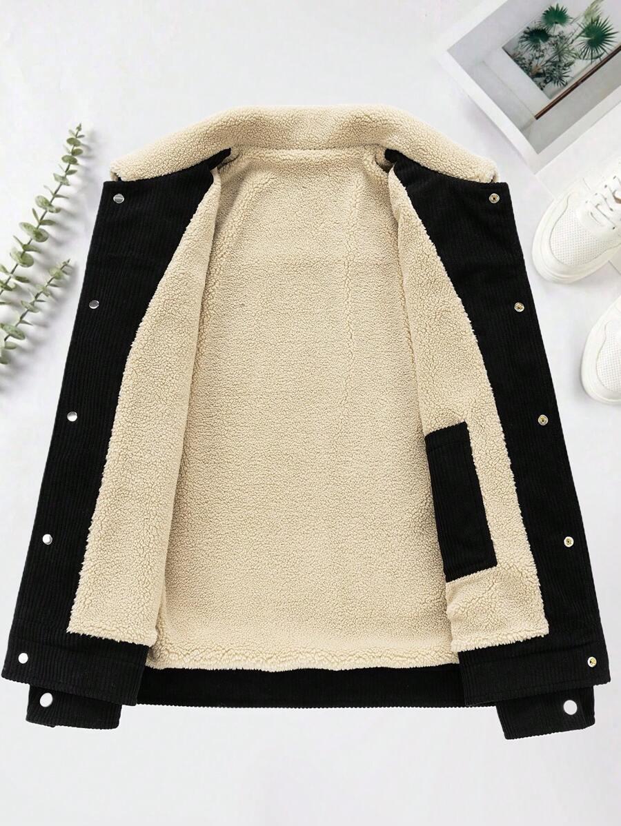 SHEIN CZARNA KURTKA MIŚ W01__M