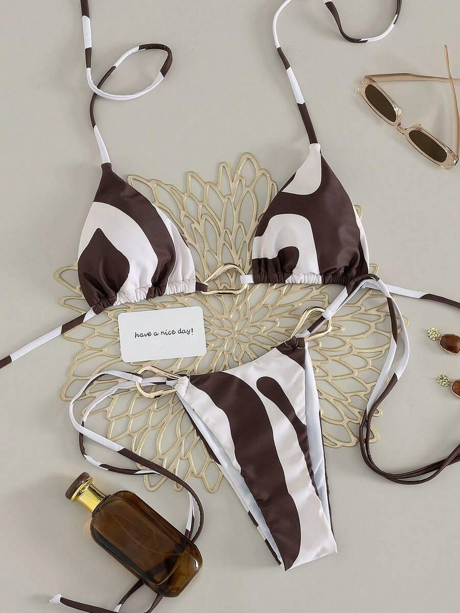 SHEIN DÓŁ BIKINI ZDOBIENIE KONTRAST