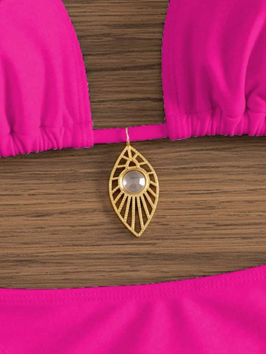 SHEIN RÓŻOWY STRÓJ KĄPIELOWY KOMPLET S09__XL