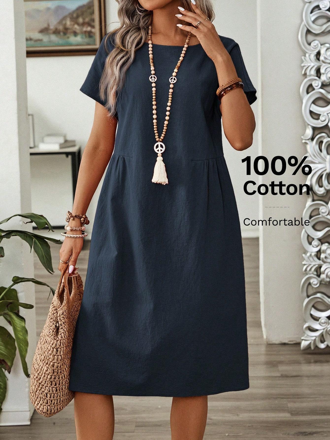 SHEIN GRANATOWA SUKIENKA KRÓTKI RĘKAW S06__46