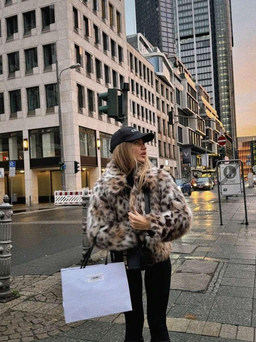 SHEIN SZTUCZNE FUTRO ANIMAL PRINT W01__M