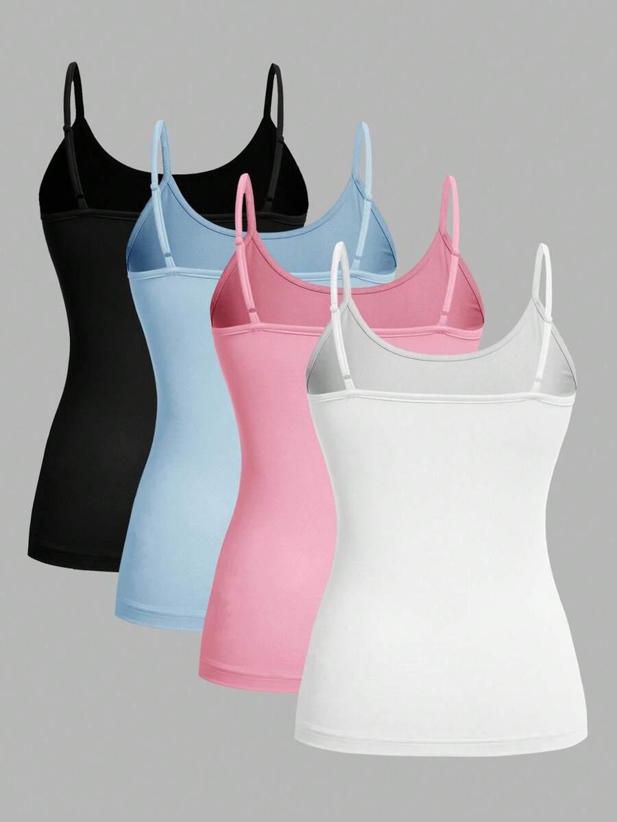 SHEIN TOP NA RAMIĄCZKACH 4-PACK S06__L