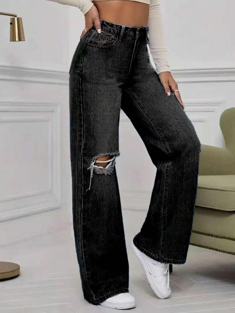 SHEIN CZARNE SPODNIE JEANS S06__XL