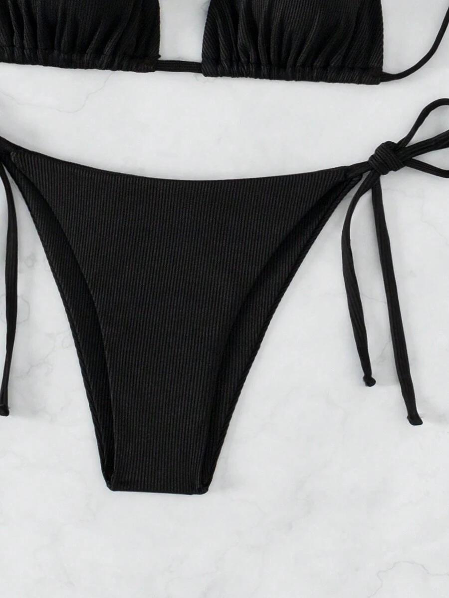 SHEIN CZARNY DWUCZĘŚCIOWY STRÓJ KĄPIELOWY S06__XS