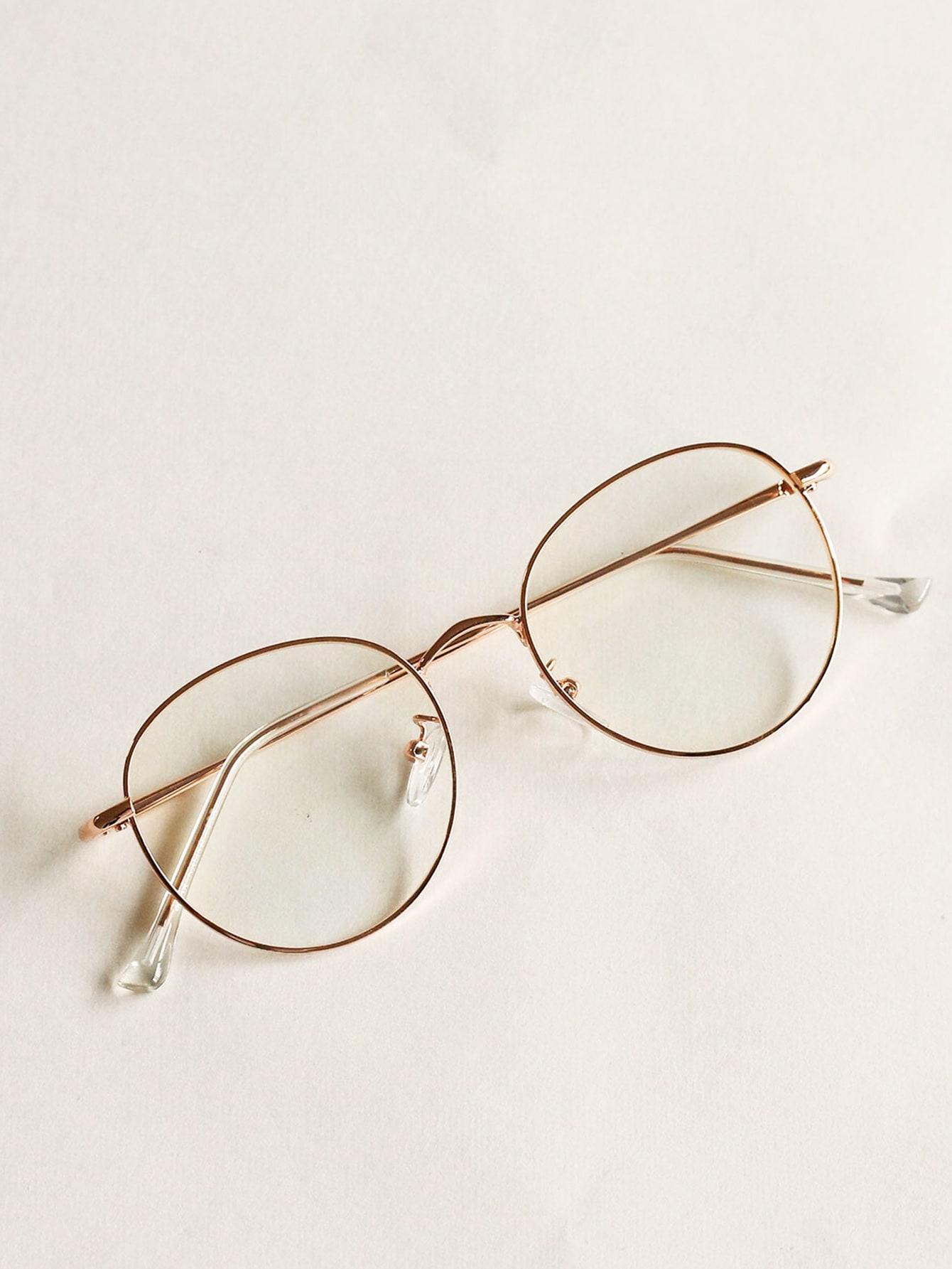 SHEIN OKULARY ZERÓWKI ZŁOTE OPRAWKI S07