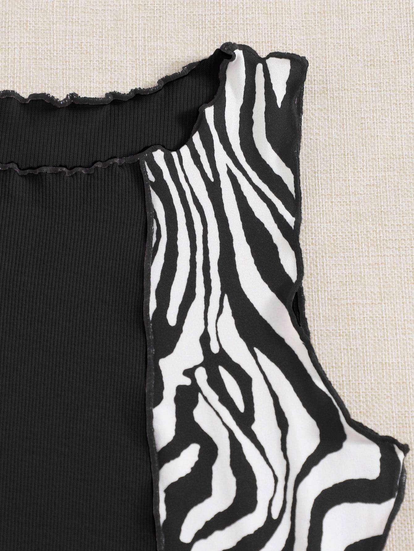 SHEIN CZARNY TOP WZÓR S06__L
