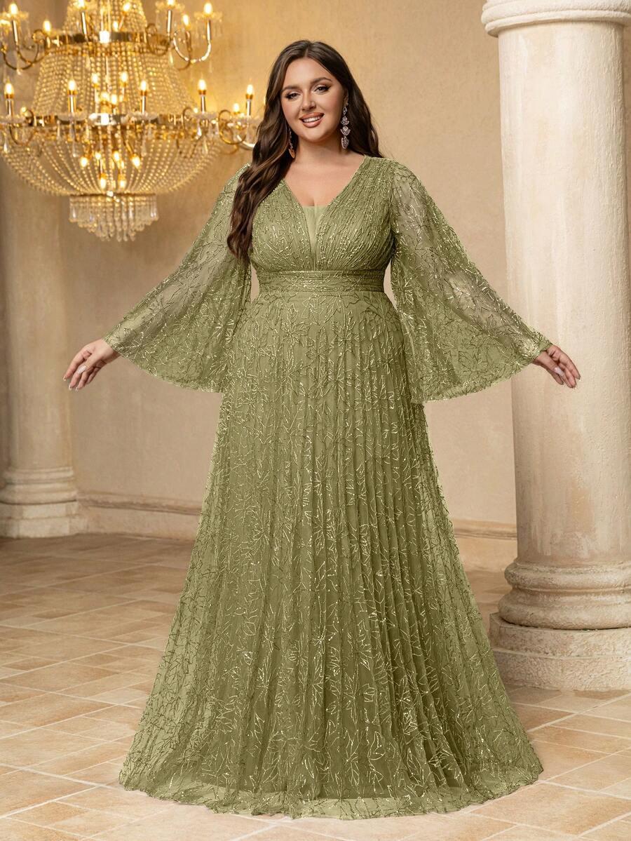 SHEIN ZIELONA MAXI SUKIENKA S06__46