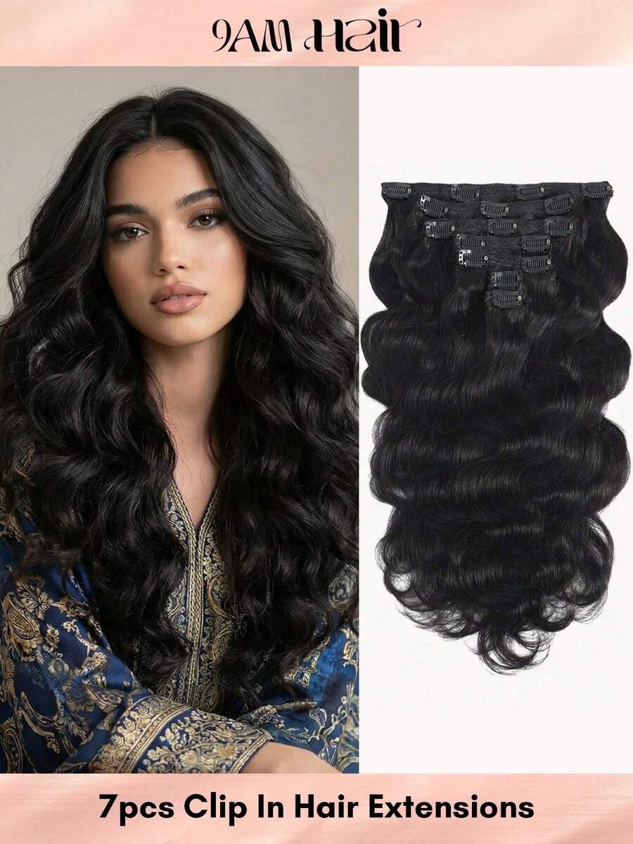 9AM HAIR CZARNE DOCZEPIANE WŁOSY S07__50CM