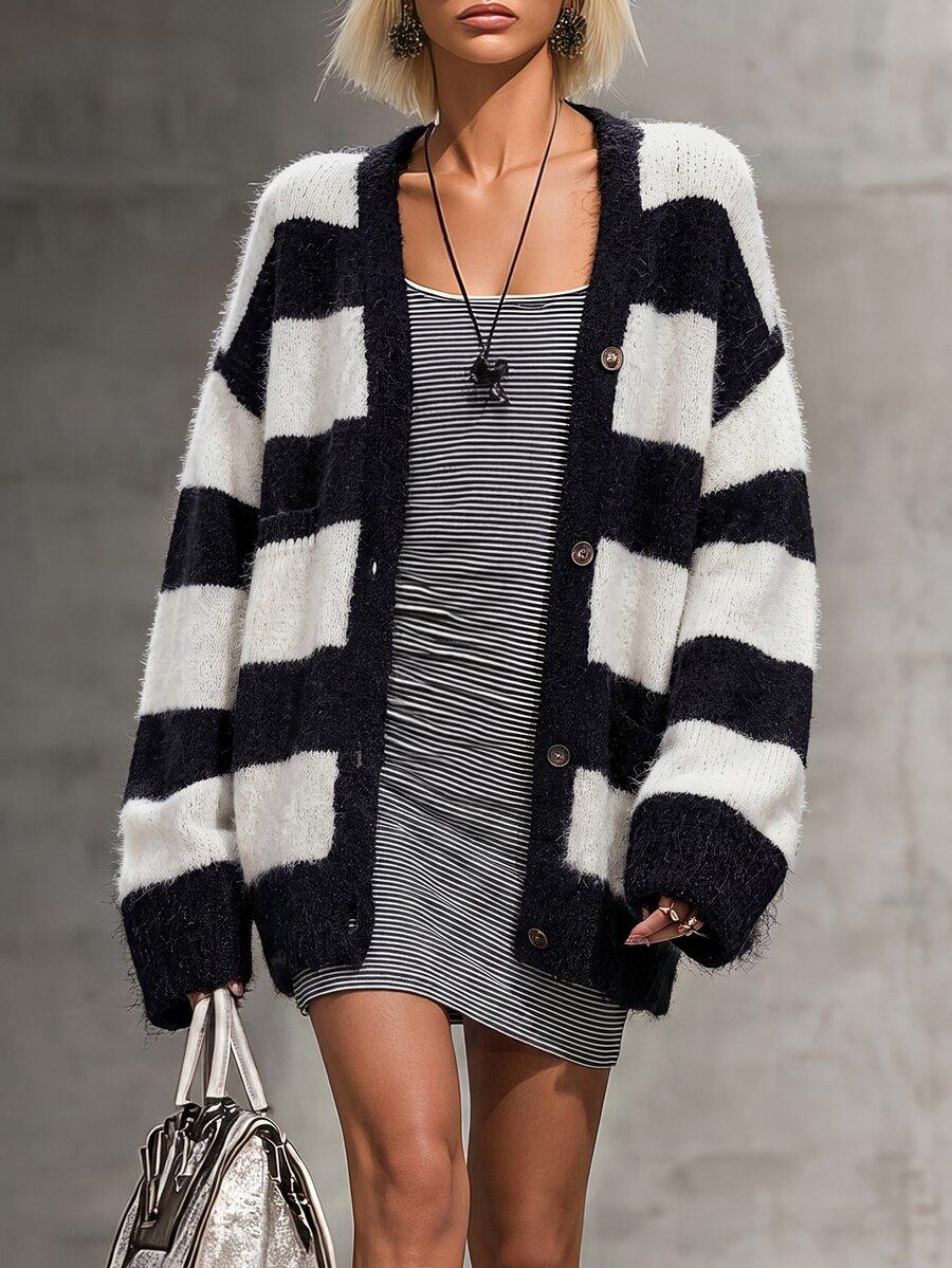 SHEIN SWETER KONTRAST PASKI S06__L