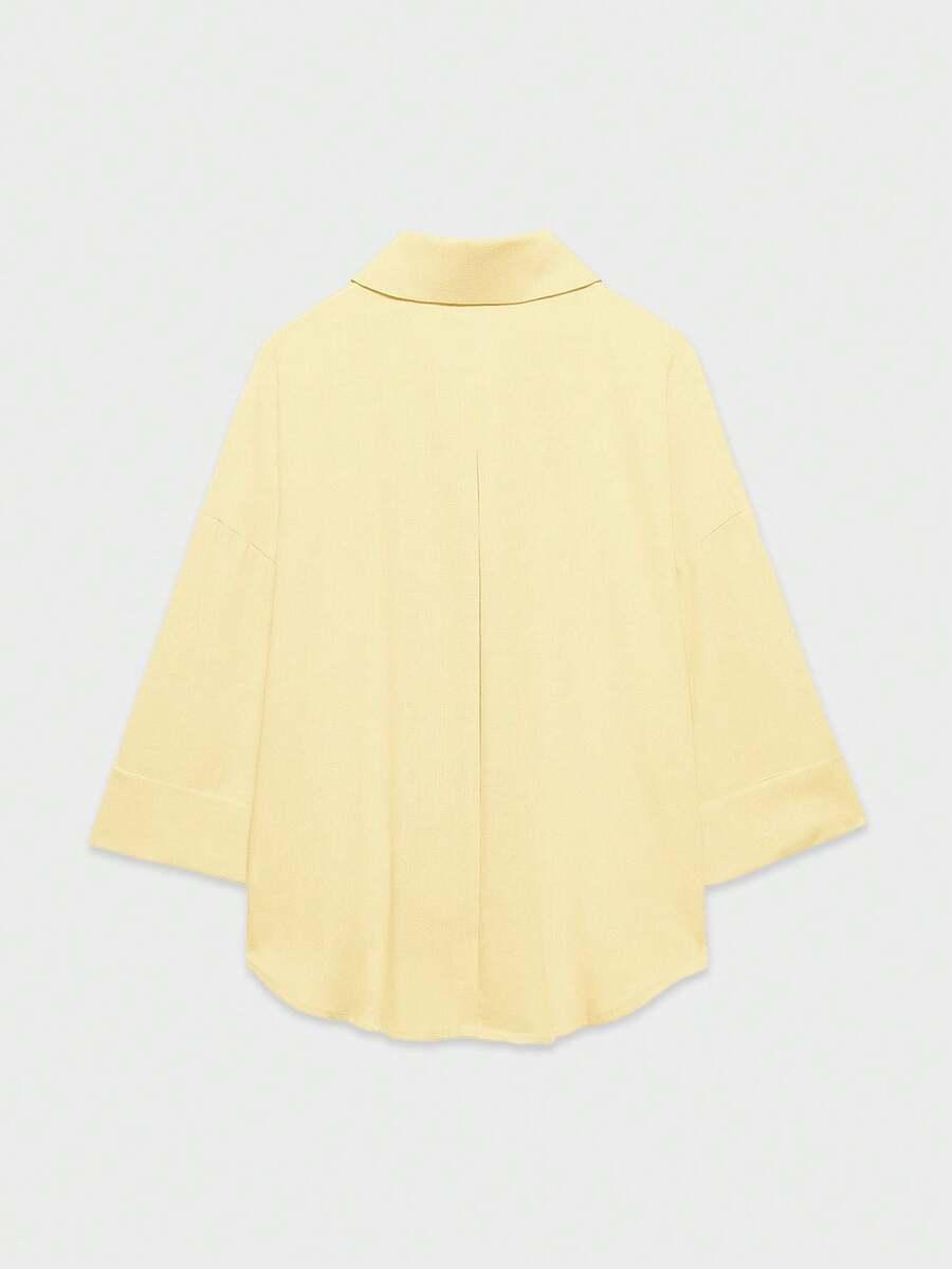 SHEIN ŻÓŁTA KOSZULA GUZIKI S06__L
