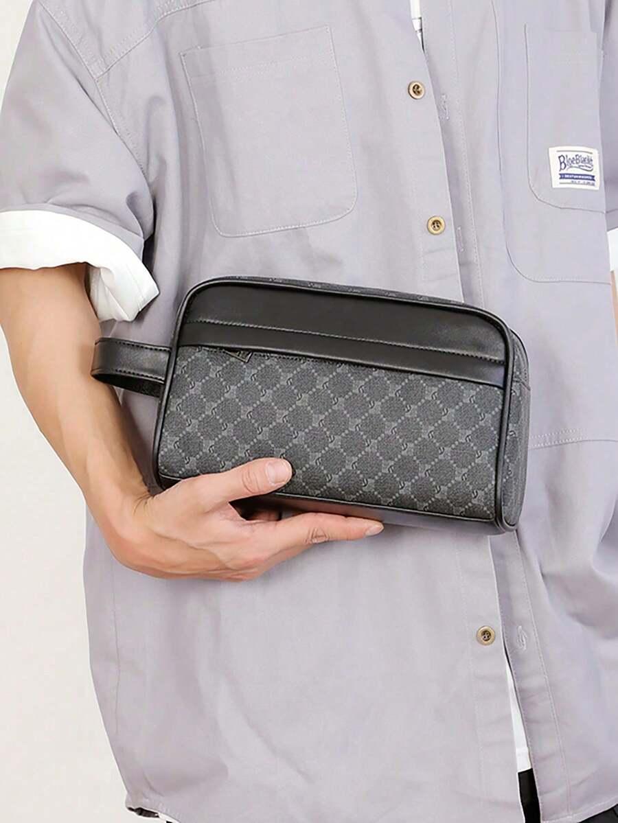 SHEIN CZARNA KOSMETYCZKA WZÓR ZAMEK S07__10X13X26CM