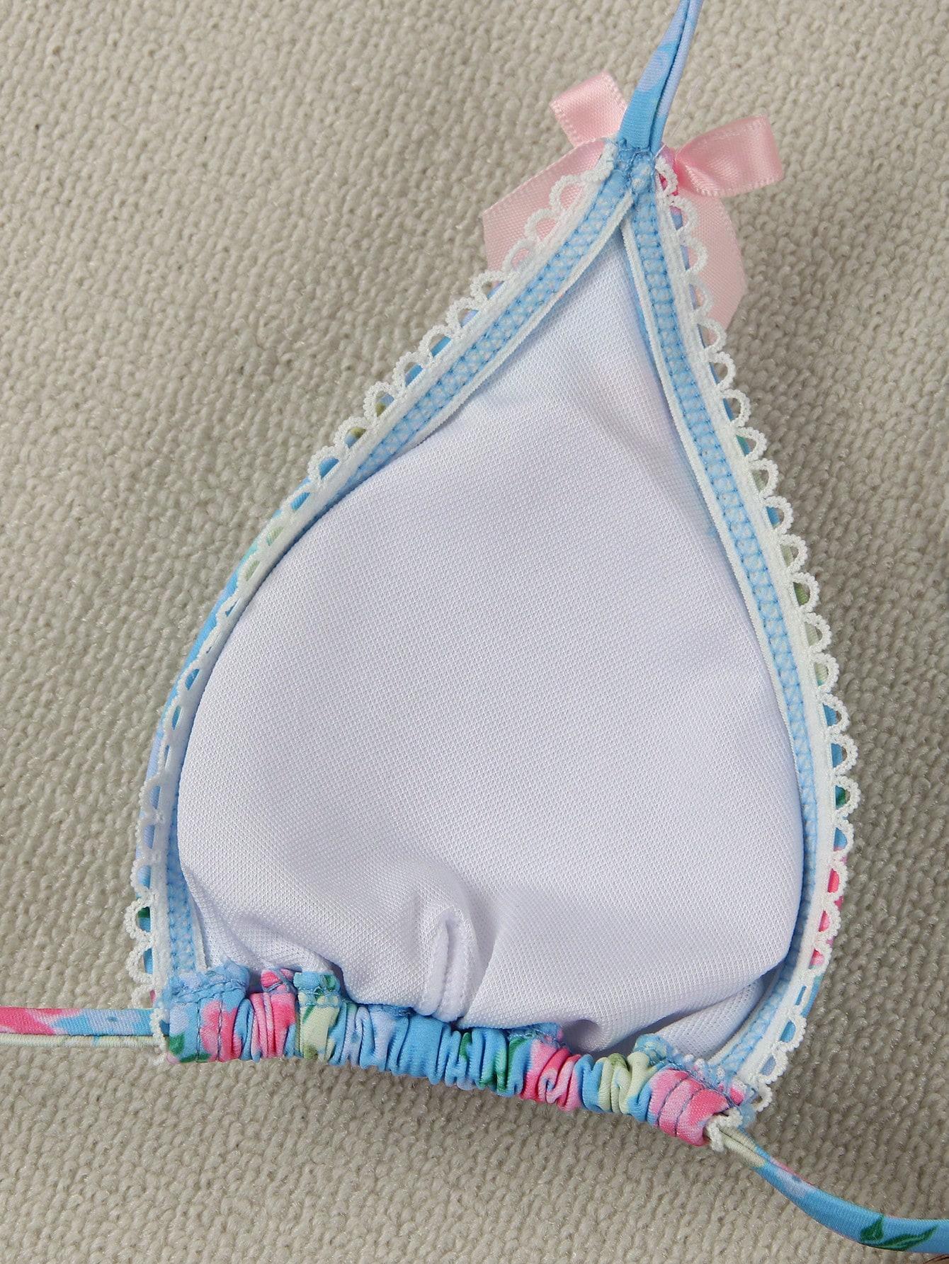 SHEIN DWUCZĘŚCIOWY STRÓJ KĄPIELOWY KWIATY S09__S
