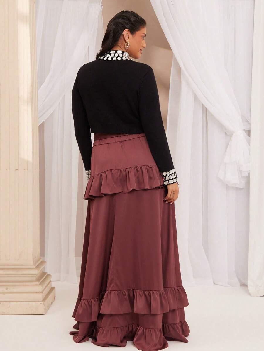 SHEIN CZARNY SWETER ZDOBIENIE S06__46