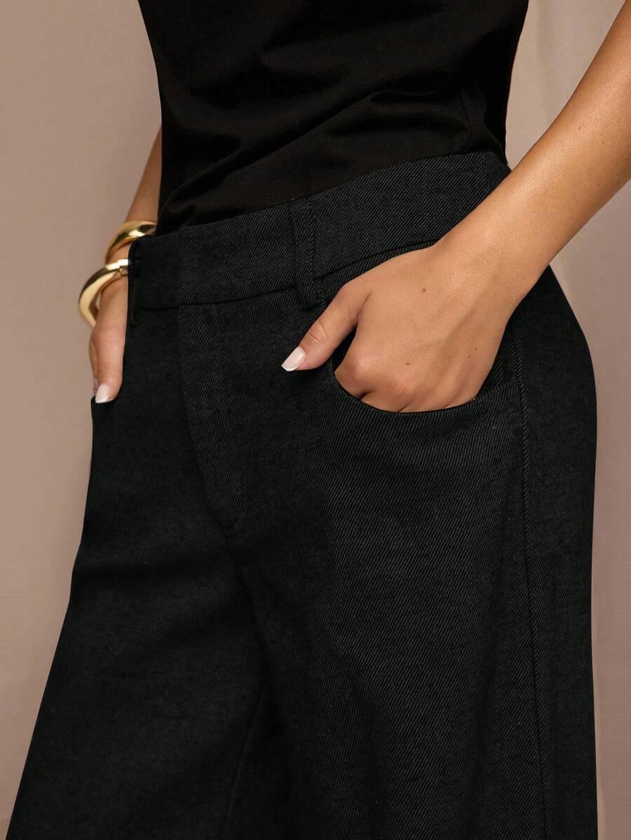 SHEIN CZARNE SPODNIE CASUAL S06__M