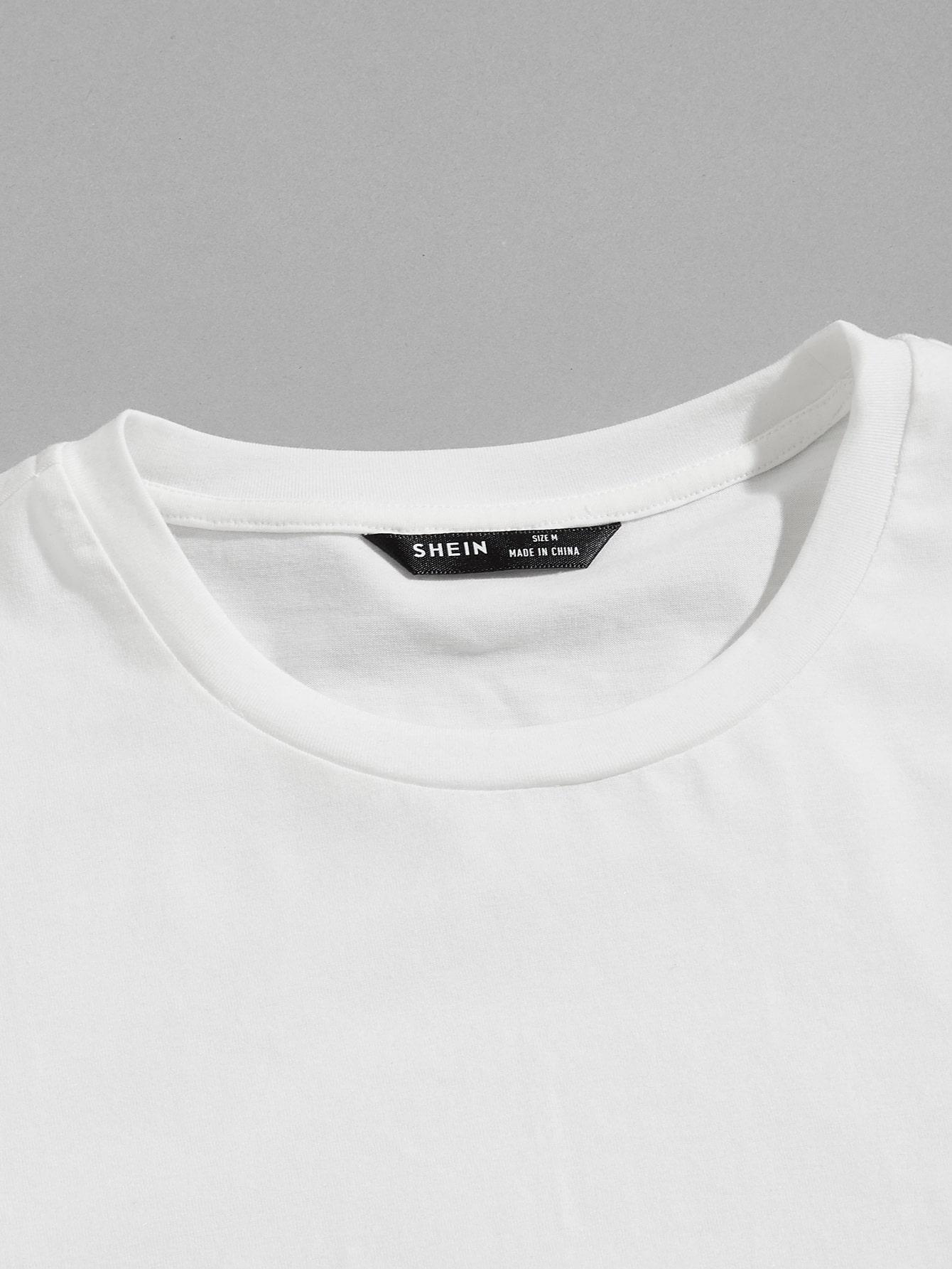 SHEIN BIAŁY T-SHIRT BASIC PK01__XL