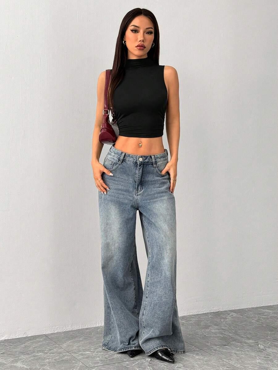 SHEIN CZARNY TOP BEZ RĘKAWÓW S06__XXS