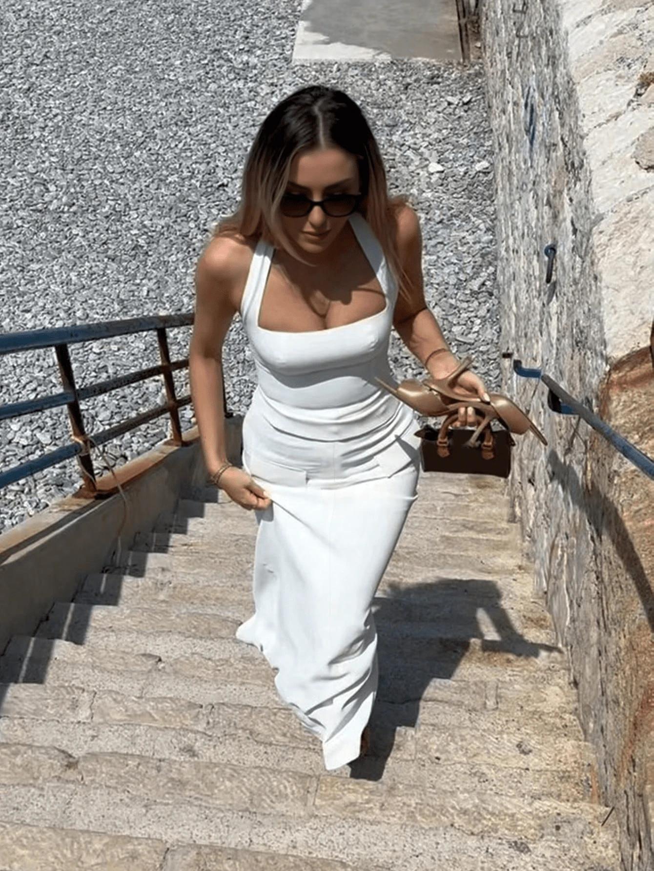 SHEIN BIAŁA MAXI SPÓDNICA S06__XS