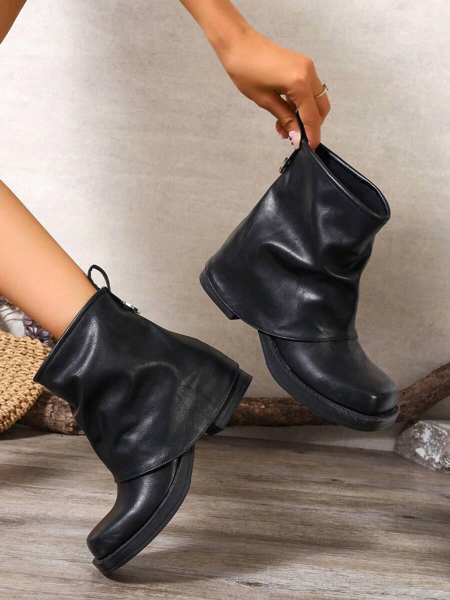 SHEIN CZARNE BOTKI IMITACJA SKÓRY W01__39