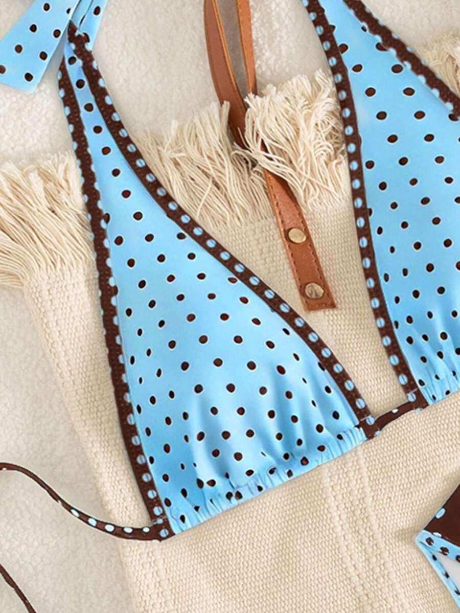 SHEIN DWUCZĘŚCIOWY STRÓJ KĄPIELOWY GROSZKI S09__XL
